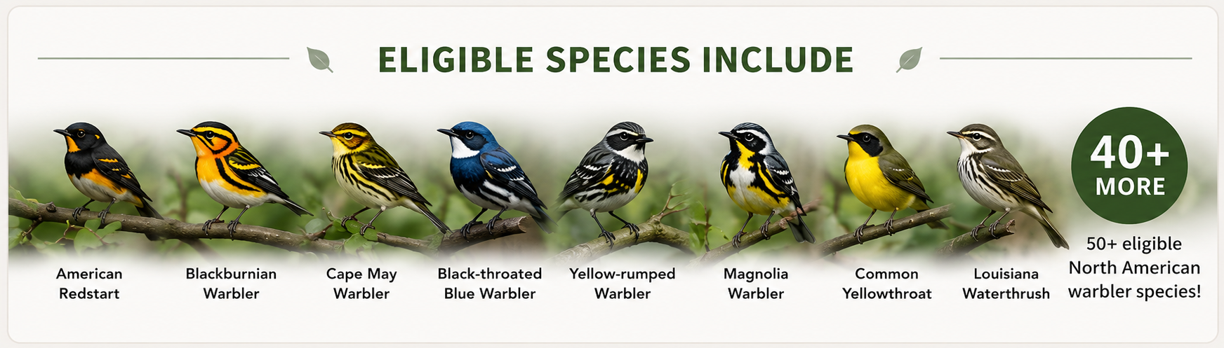 Eligible Warbler Species