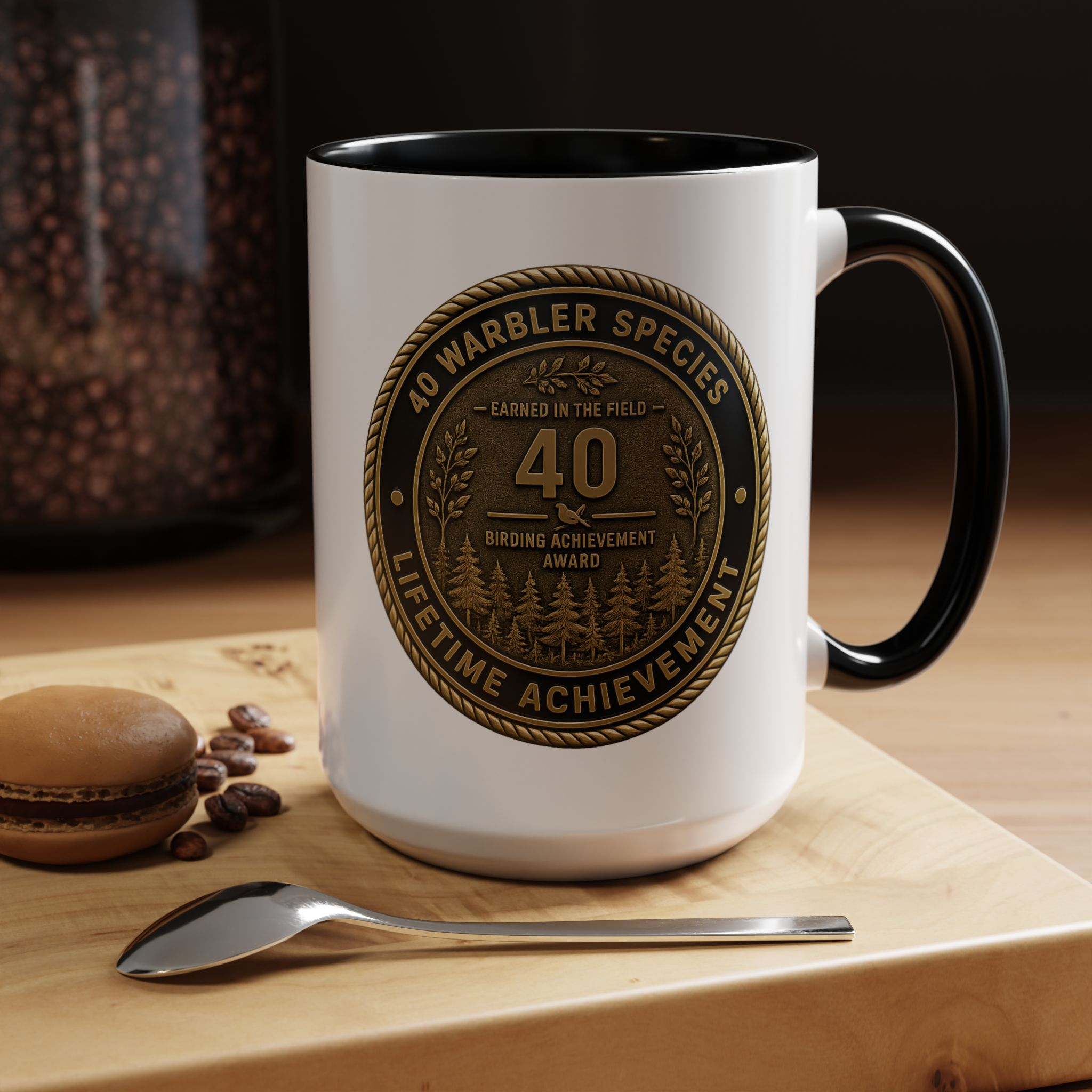 Warbler Legend 40 Species Observed Coffee Mug — Birdwatcher Achievement Accent Mug